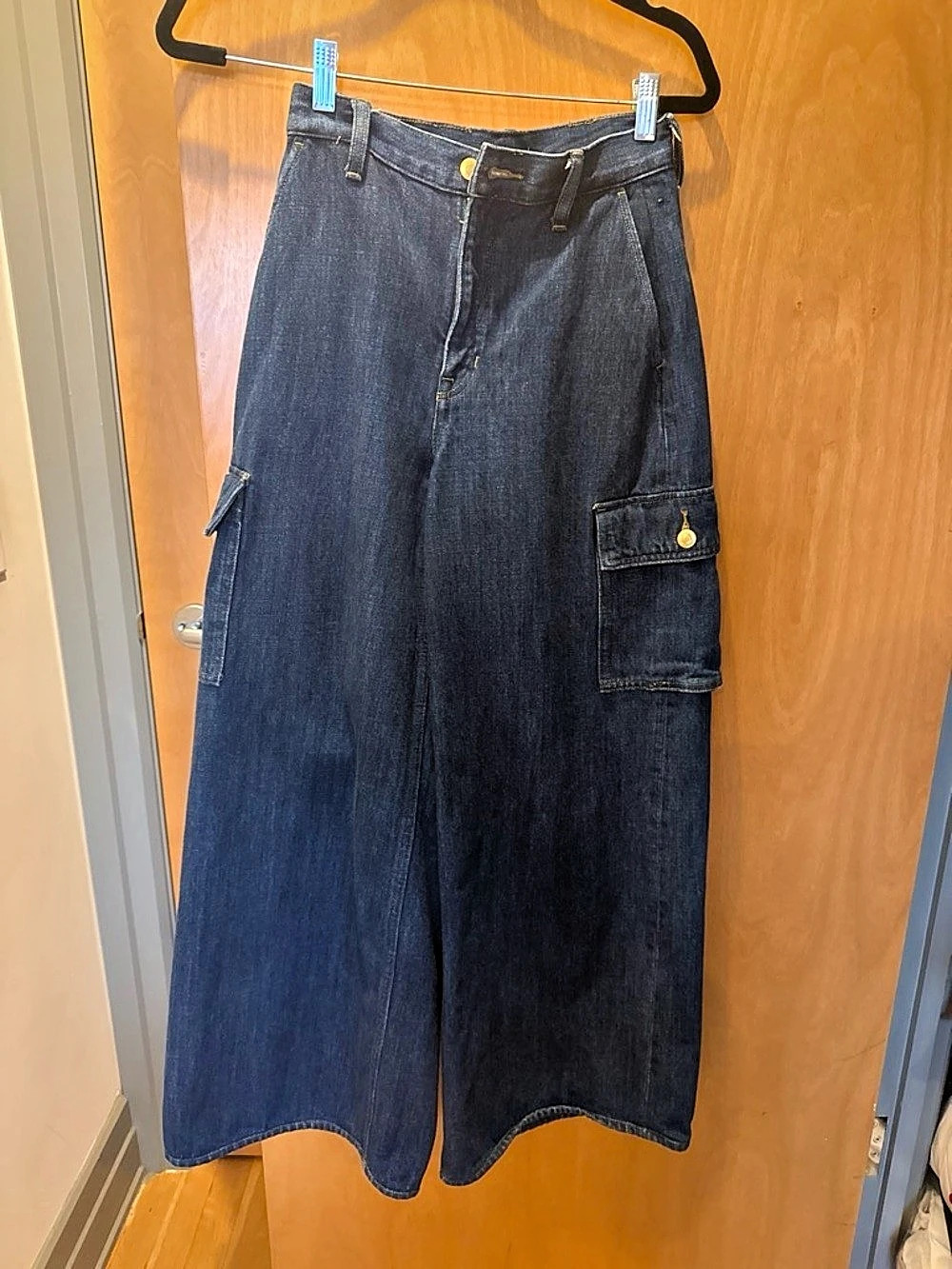 J.CREW Wide Leg Cargo Jeans in Blue